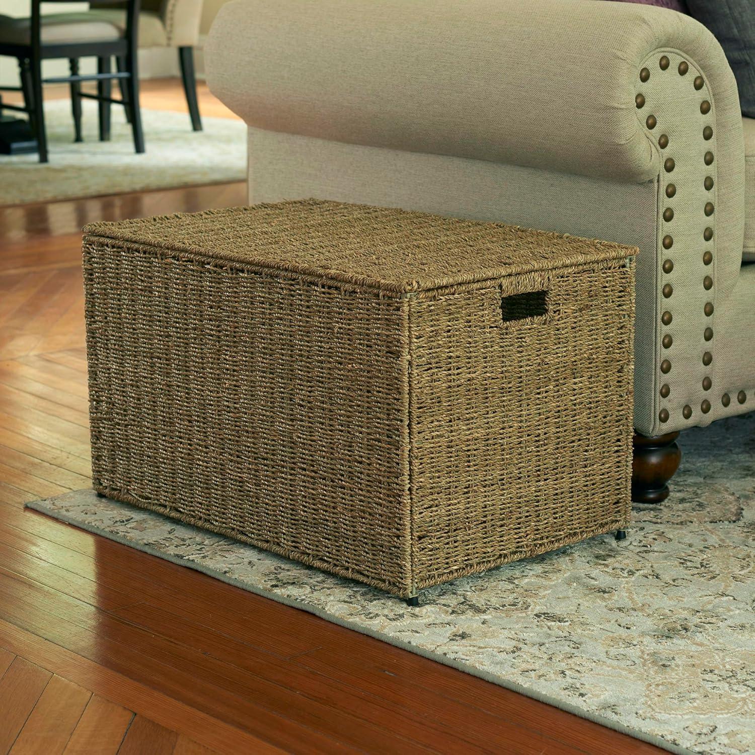 Household Essentials Woven Wicker Storage Chest