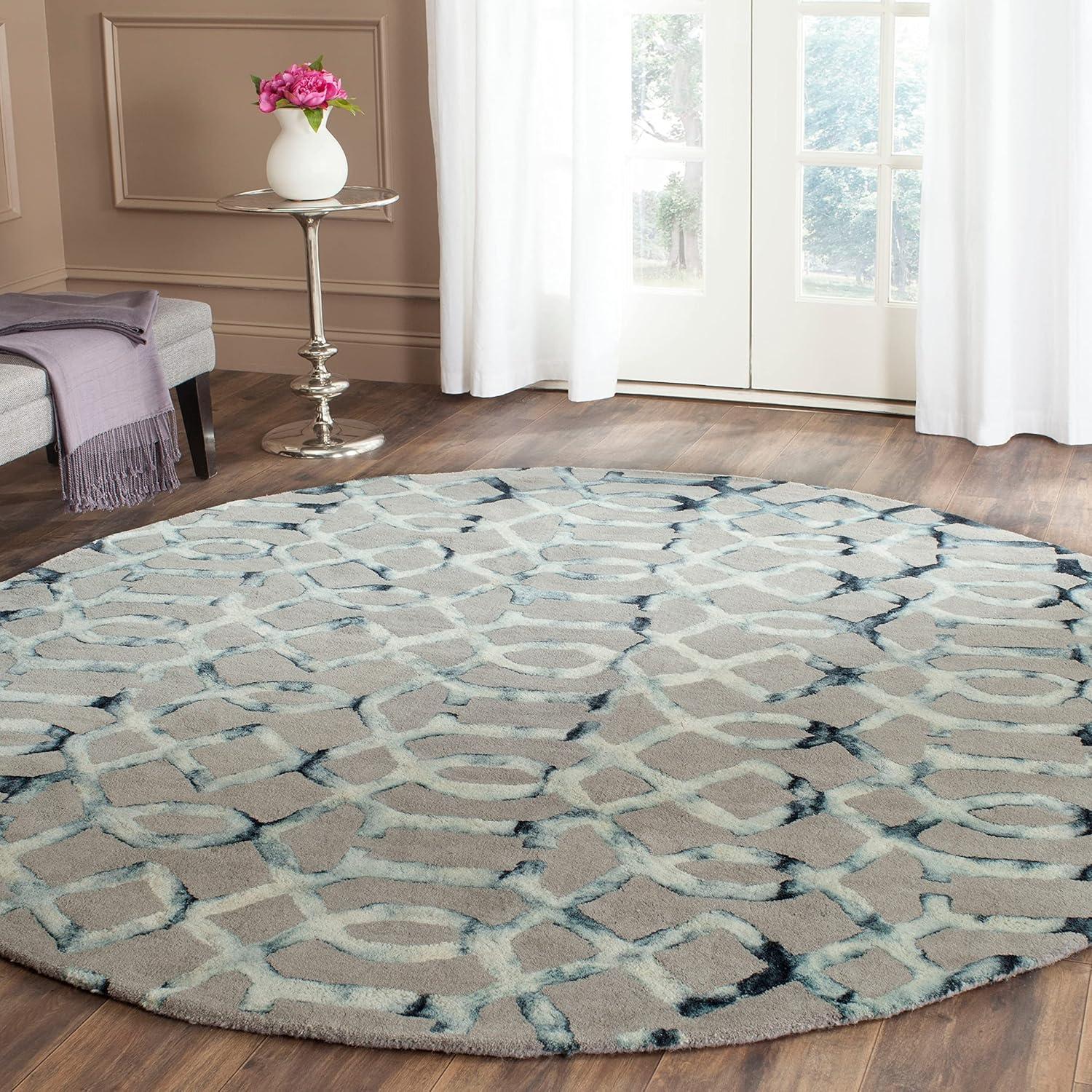 Gray Geometric Tufted Wool Runner Rug