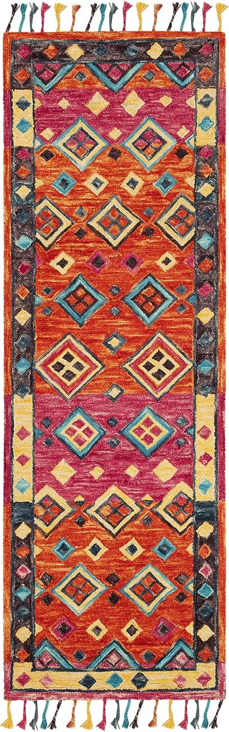 Aspen APN138 Hand Tufted Runner Rug - Orange/Fuchsia - 2'3"x13' - Safavieh.
