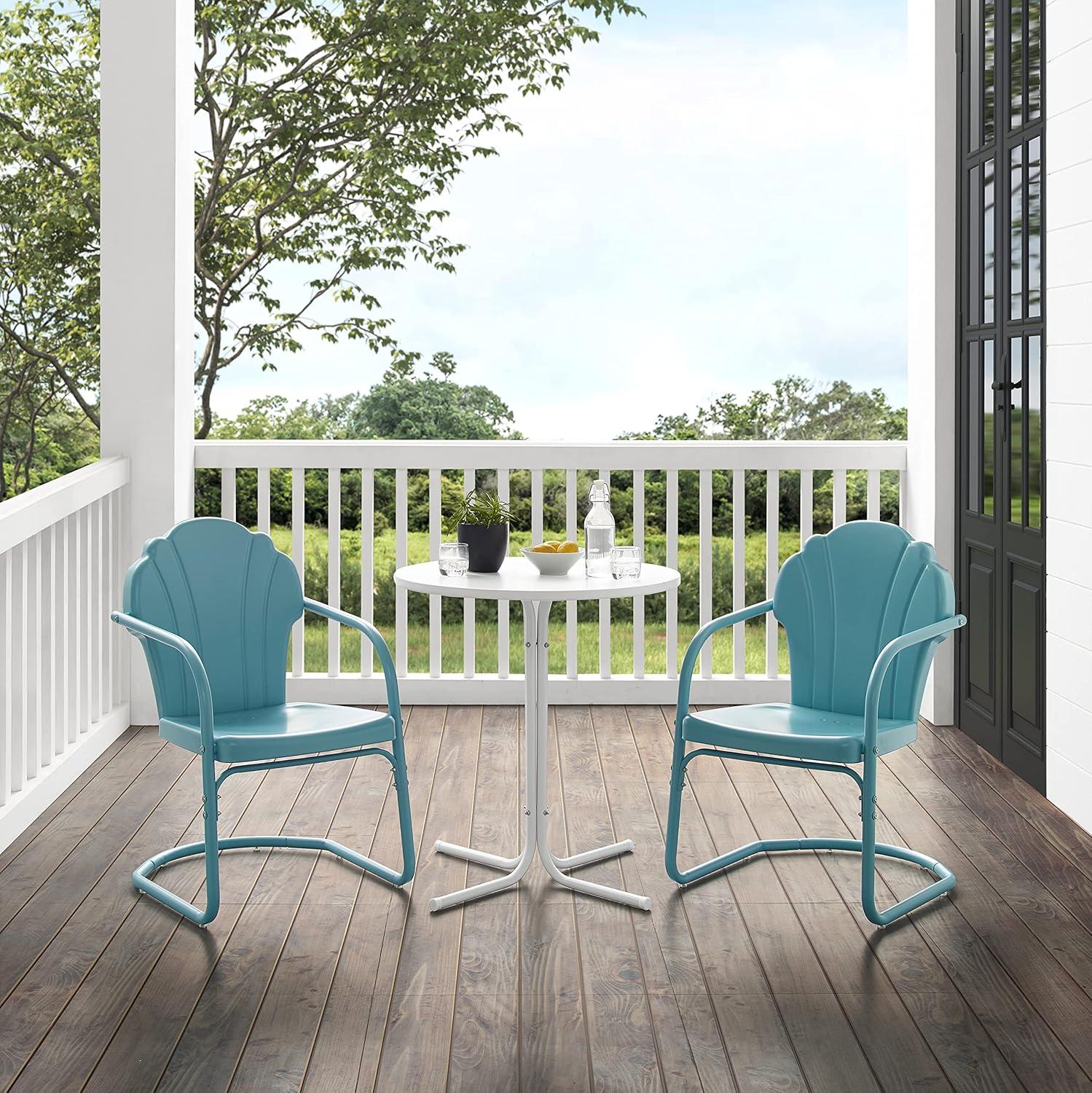 Crosley 3pc Tulip Retro Metal Bistro Set Red