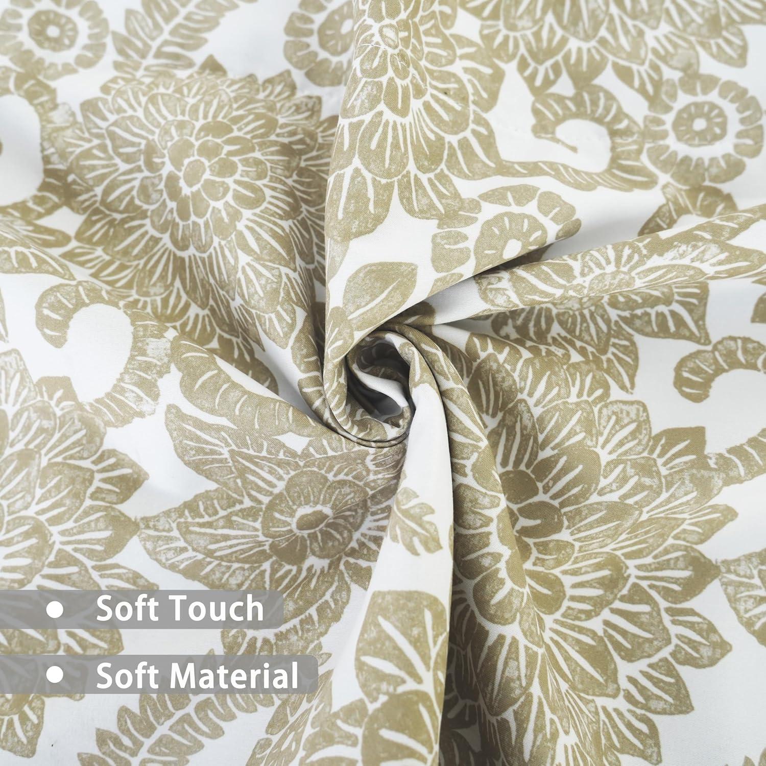 DriftAway Daisy Dahlia Blooming Flower/Floral Lined Thermal Insulated Energy Saving Window Curtain Valance for Living Room/Bedroom/Kitchen, 2 Layers, Rod Pocket, 52"x18"+2’’Header (Navy)