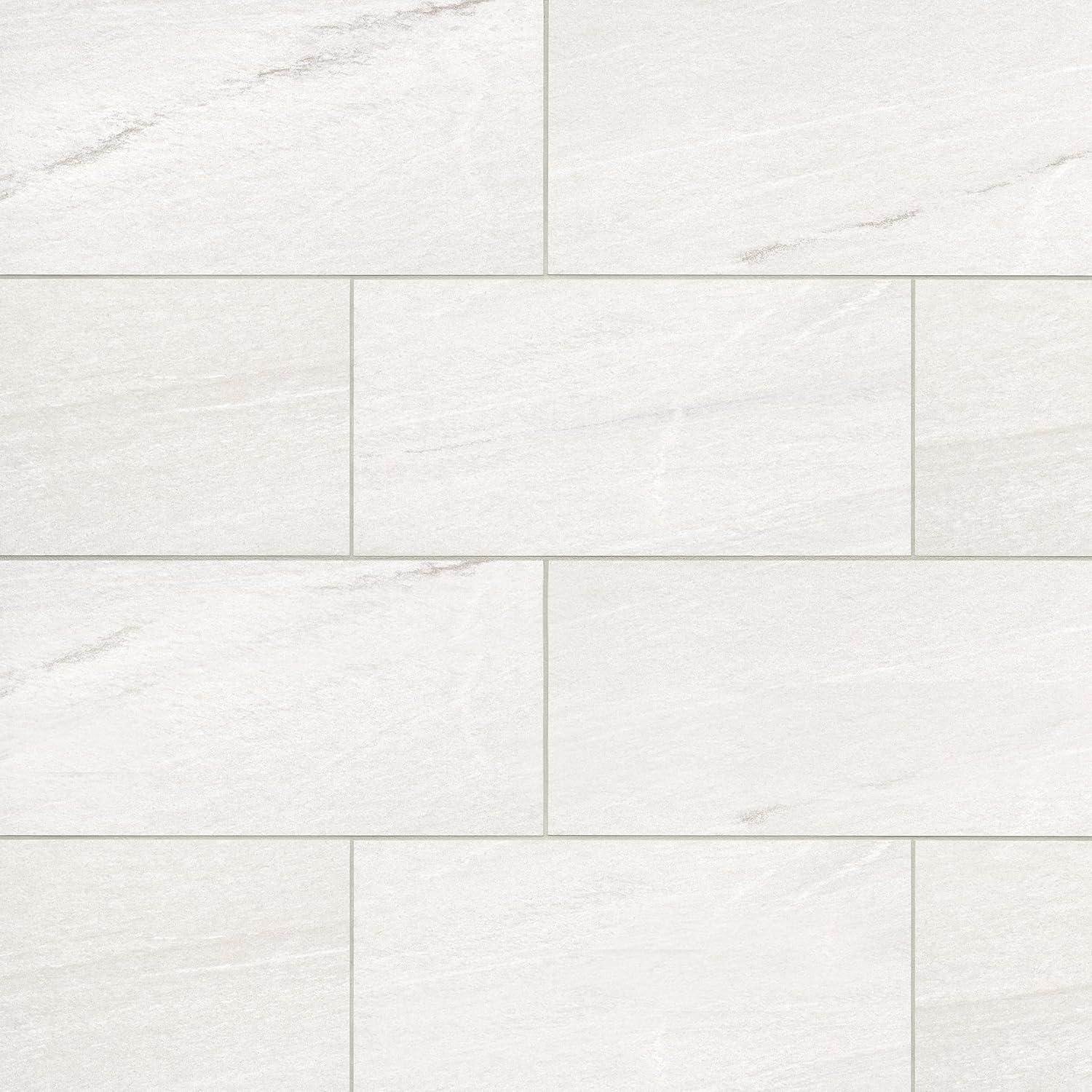 Nova White Large Rectangular Porcelain Outdoor Tile