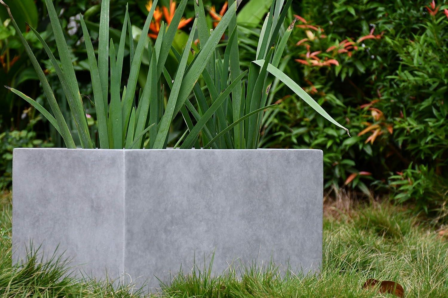 Rosemead Home & Garden, Inc.12" x 23" Rectangular Kante Lightweight Modern Outdoor Planter Natural Concrete