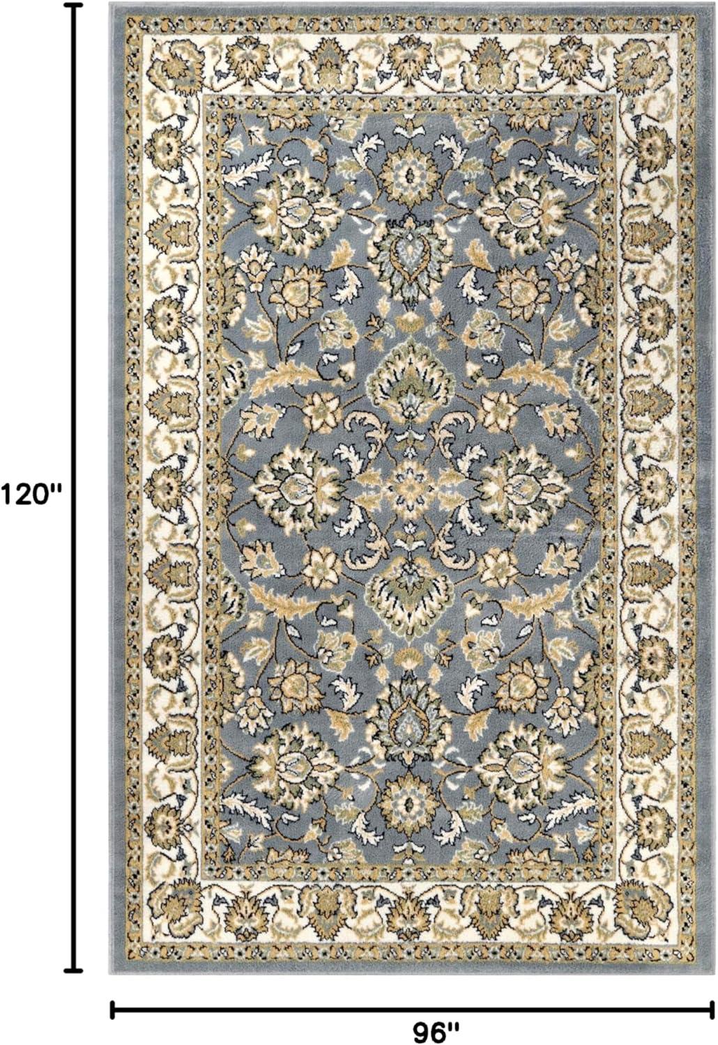 Superior Traditional Floral Area Rug 8' x 10', Indoor Rugs For Living Room Bedroom, Grey