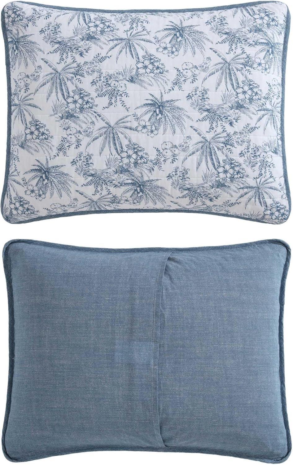 Pen and Ink Palm 100% Cotton Quilt Set Blue - Tommy Bahama