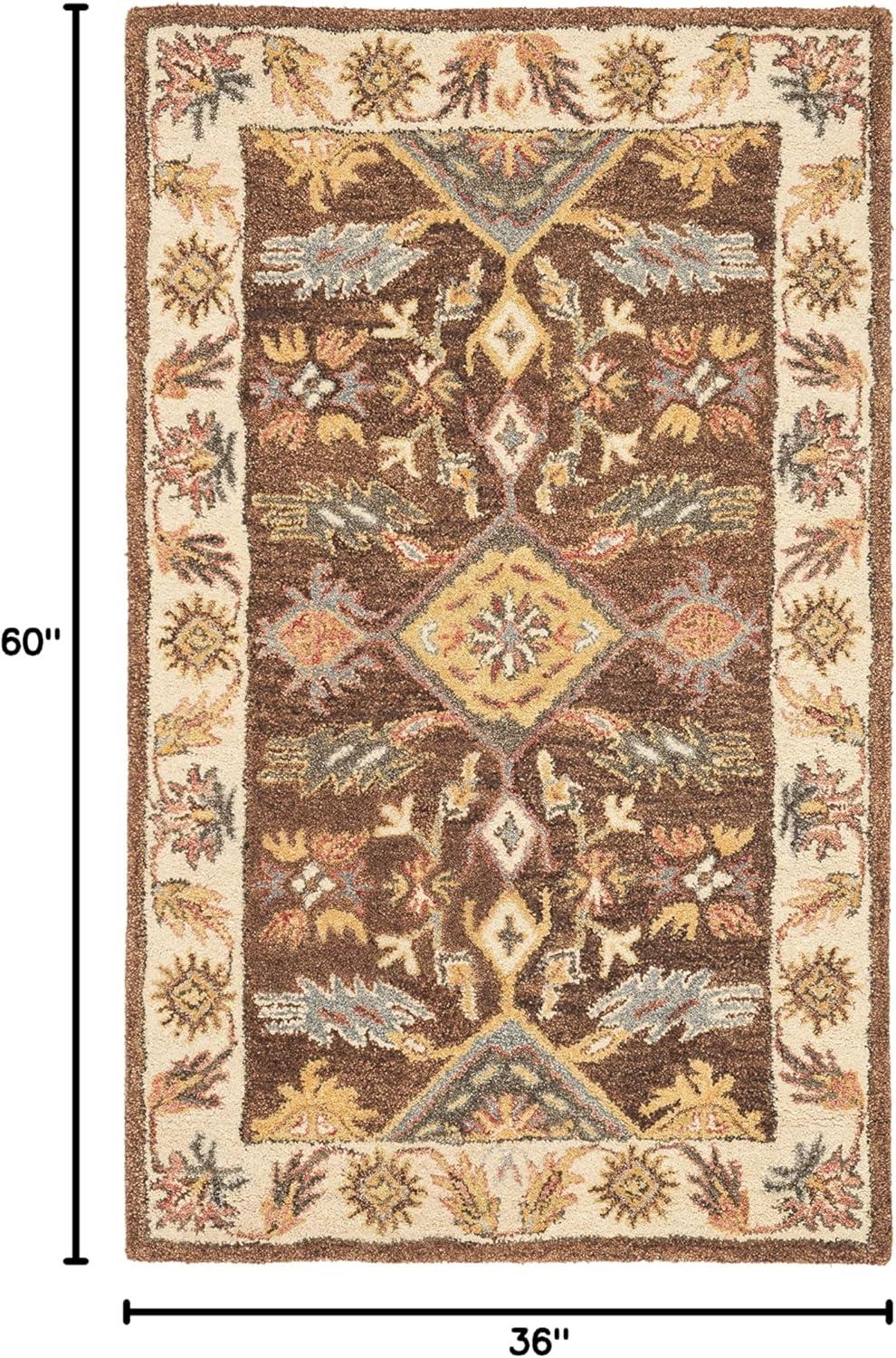 Antiquity AT502 Hand Tufted Area Rug - Dark Brown/Ivory - 3'x5' - Safavieh.