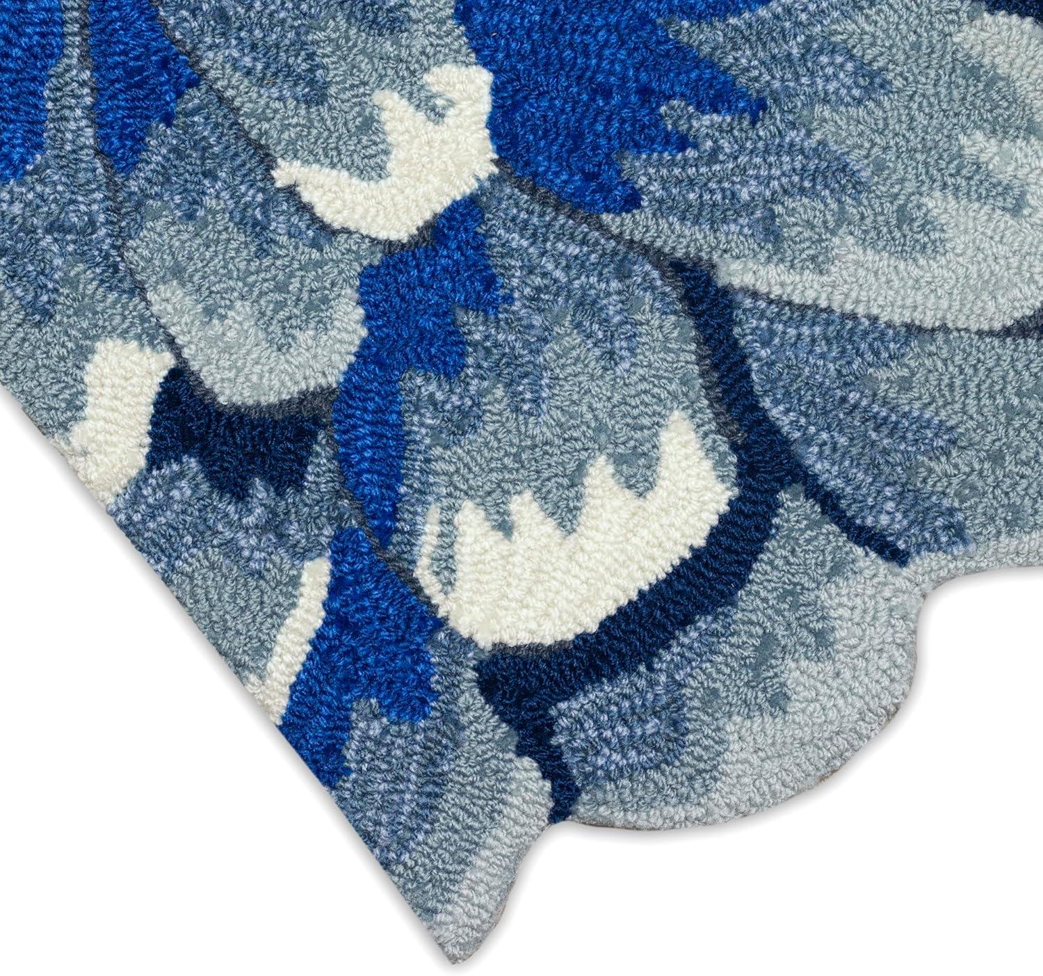Liora Manne Frontporch Mum Indoor/Outdoor Rug Blue 2' x 3'