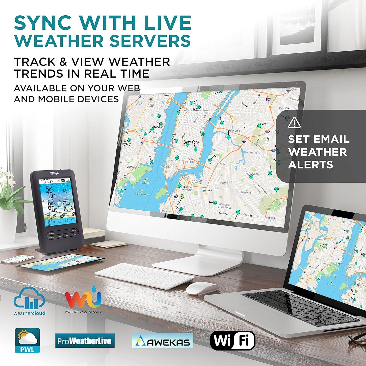 Logia 7.6'' Solar Powered Wireless Outdoor Weather Station