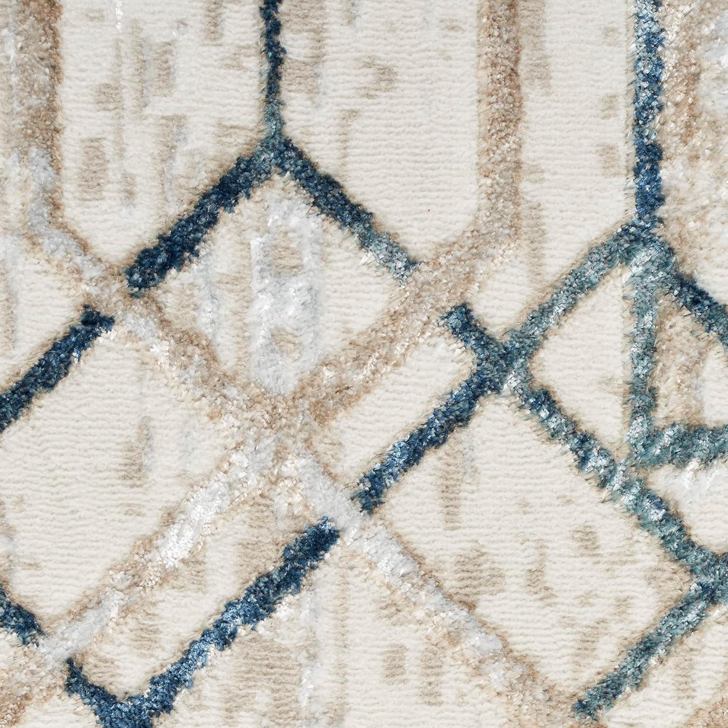 Nourison Glam 5'3" x 7'3" Ivory/Taupe Mid-Century Modern Indoor Rug