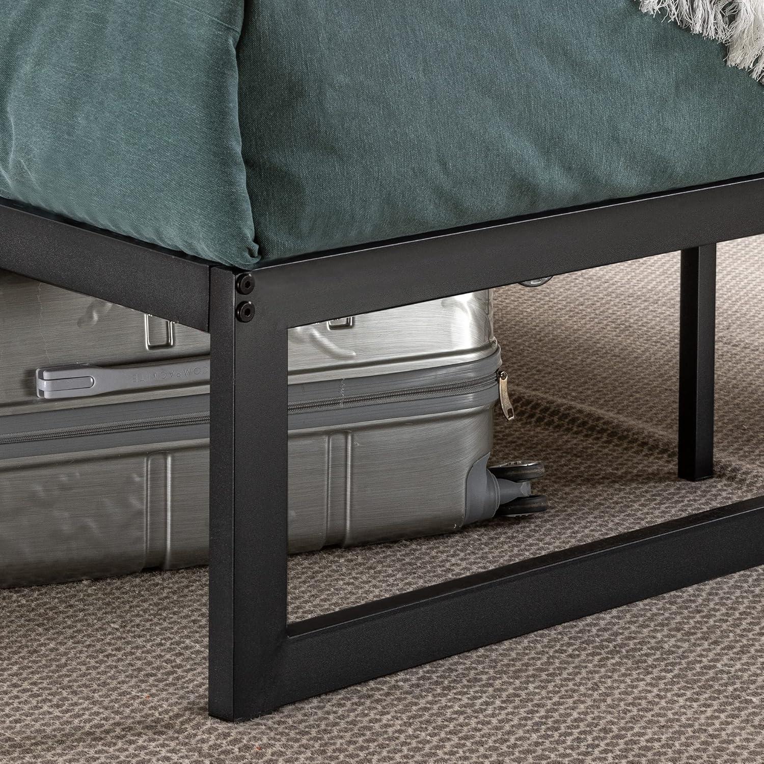 Queen Abel 14" Metal Platform Bed Frame Black - Zinus: Quick Lock Assembly, No Box Spring Needed