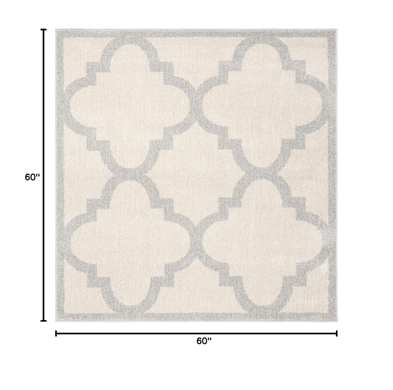 Amherst AMT423 Power Loomed Indoor Area Rug - Beige/Light Grey - 5'x5' - Safavieh