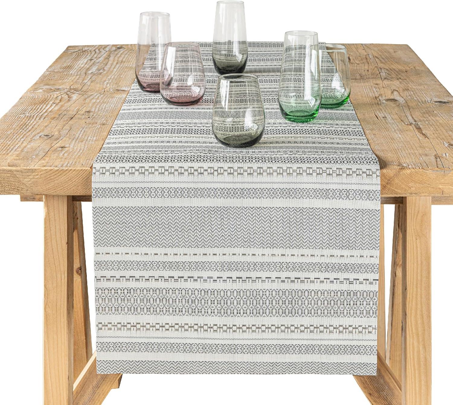 over&back Reversible Striped Table Runner