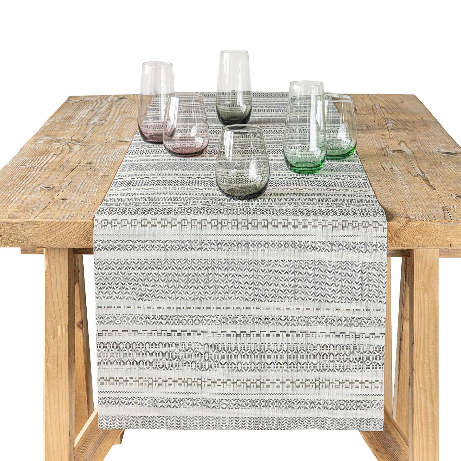 over&back Reversible Striped Table Runner