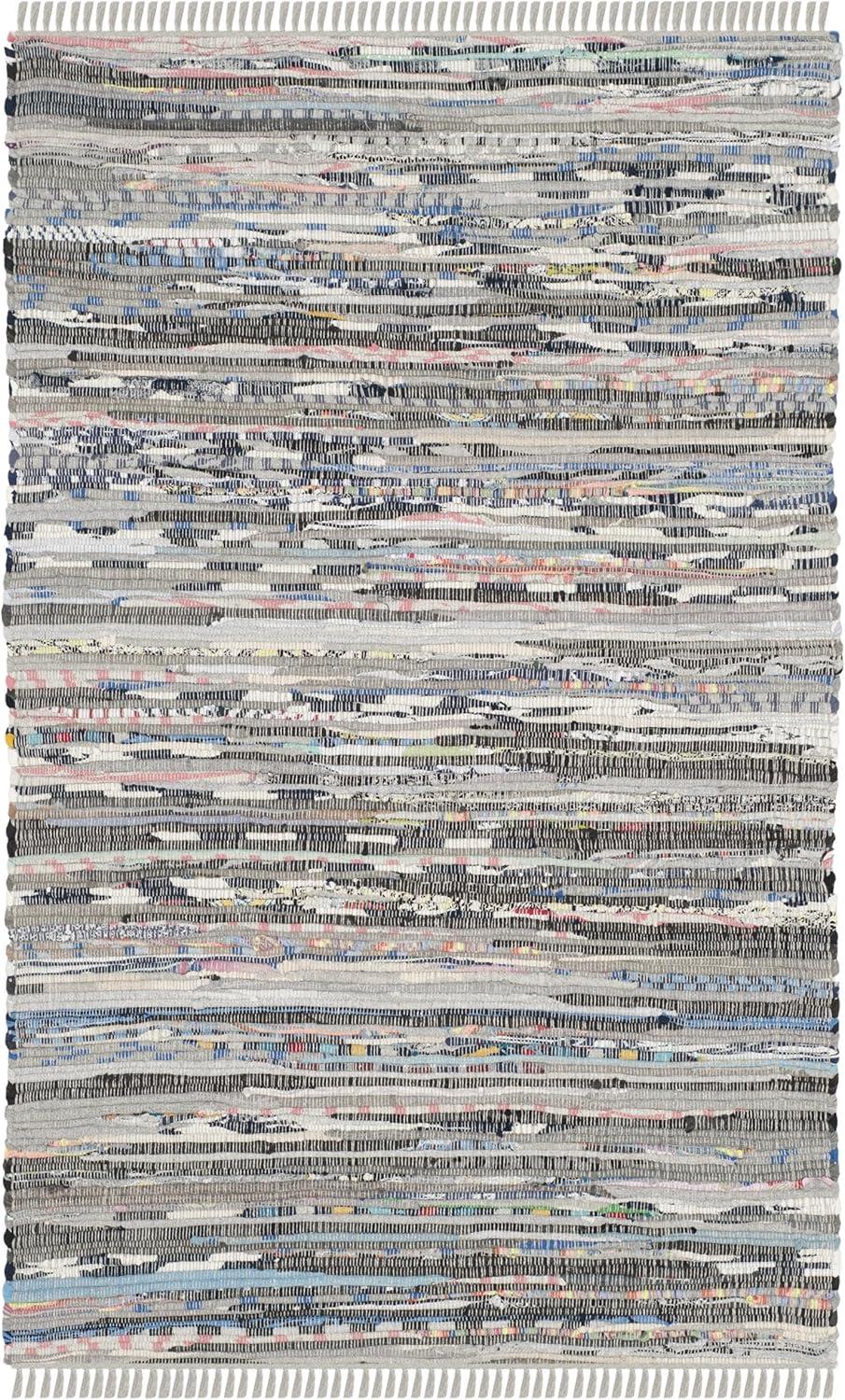 Rag Rug RAR121 Hand Woven Indoor Accent Rug - Grey - 2'6"x4' - Safavieh.