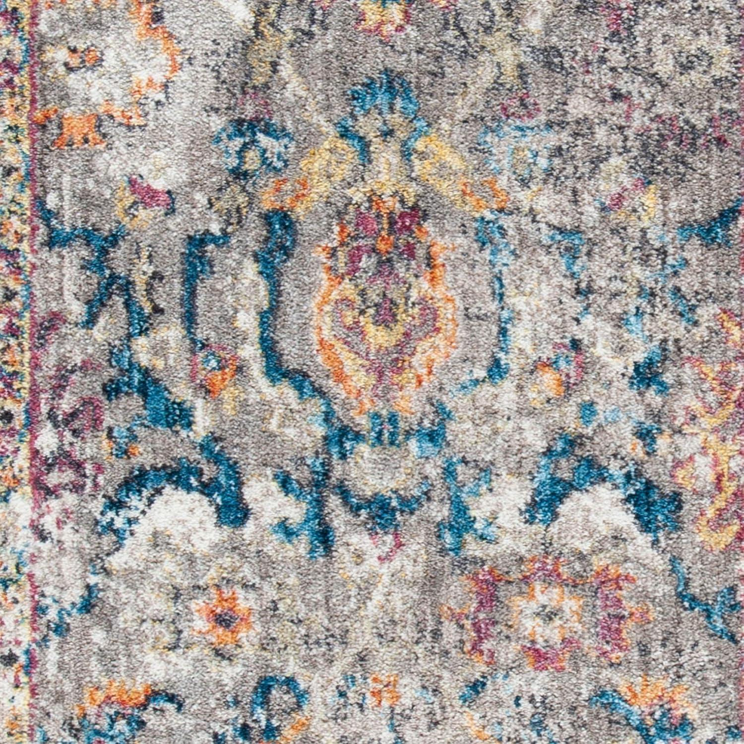 Bristol BTL347 Power Loomed Indoor Runner Rug - Grey/Blue - 2'3"x8' - Safavieh