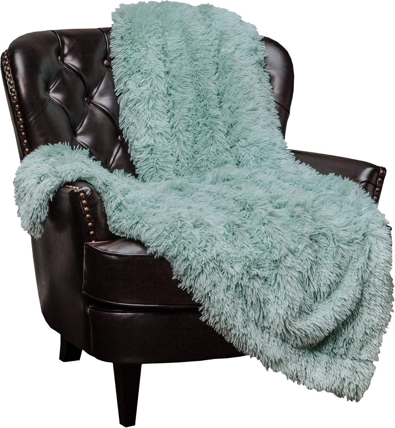 Chanasya Solid Faux Long Fur Fuzzy Throw Blanket