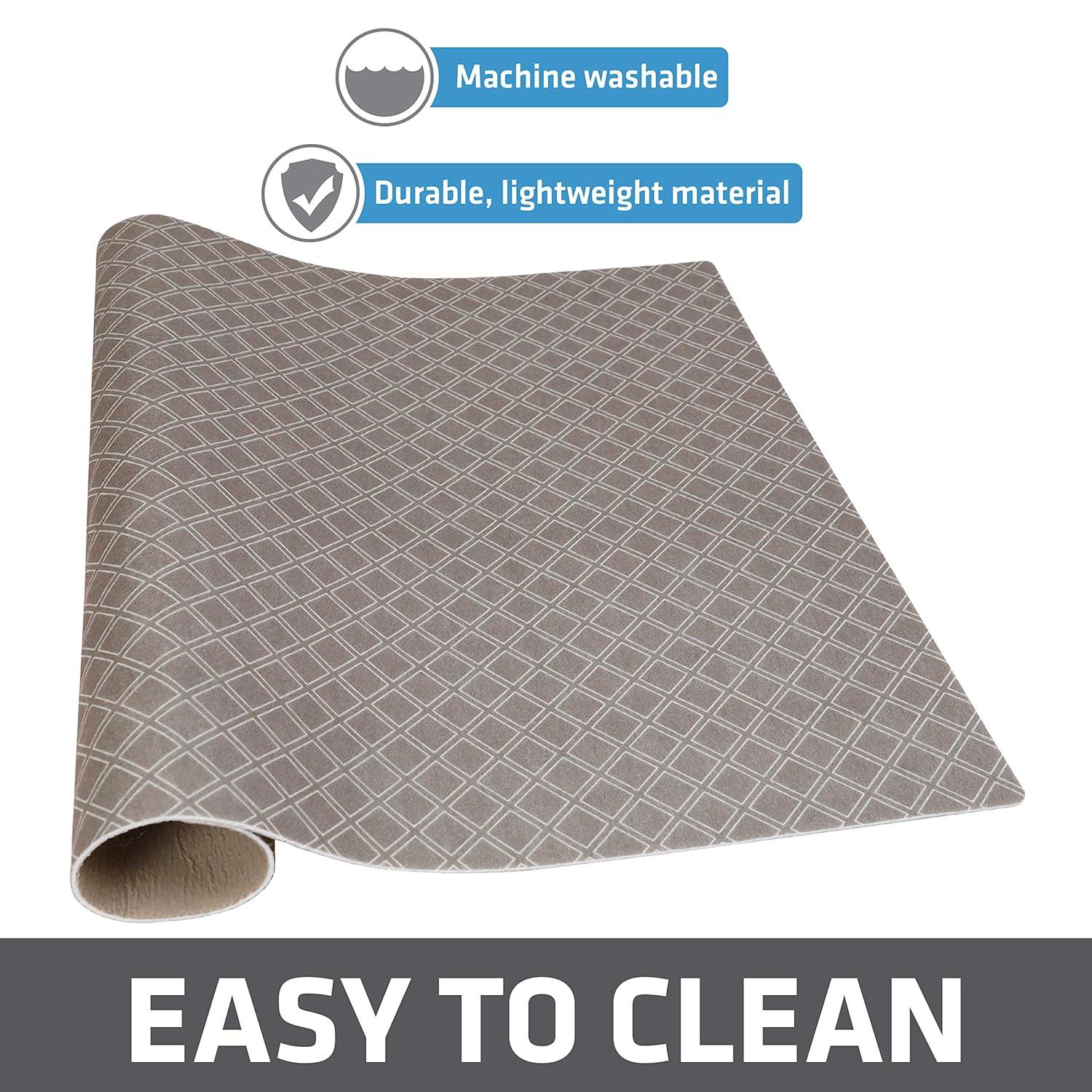 Drymate XL Dish Drying Mat, Kitchen Counter Drip Pad - Absorbent, Waterproof, Slip-Resistant, Machine Washable (19" x 24") (Taupe) (USA Made)