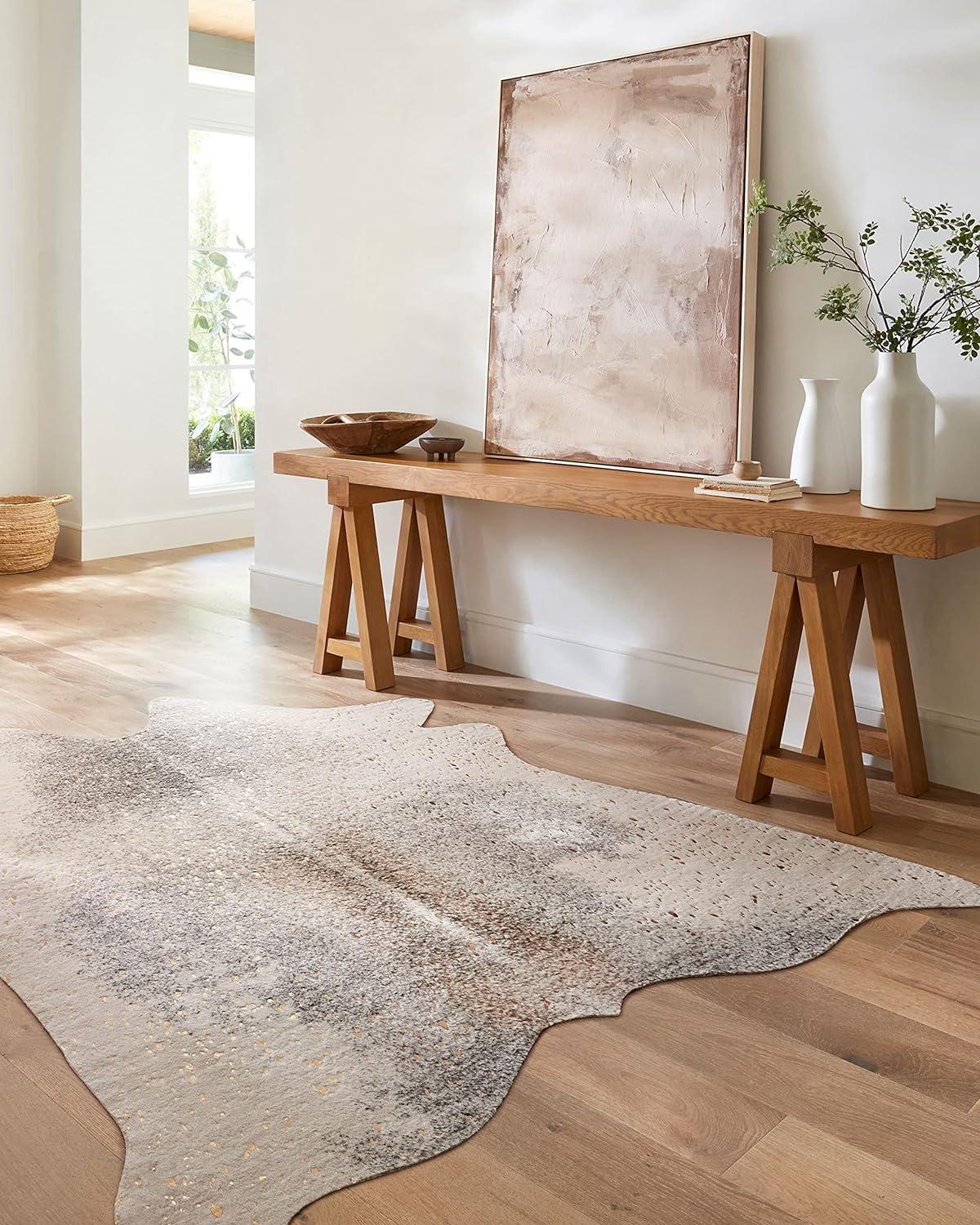 Loloi II Bryce Faux Cowhide Walnut / Champagne Area Rug
