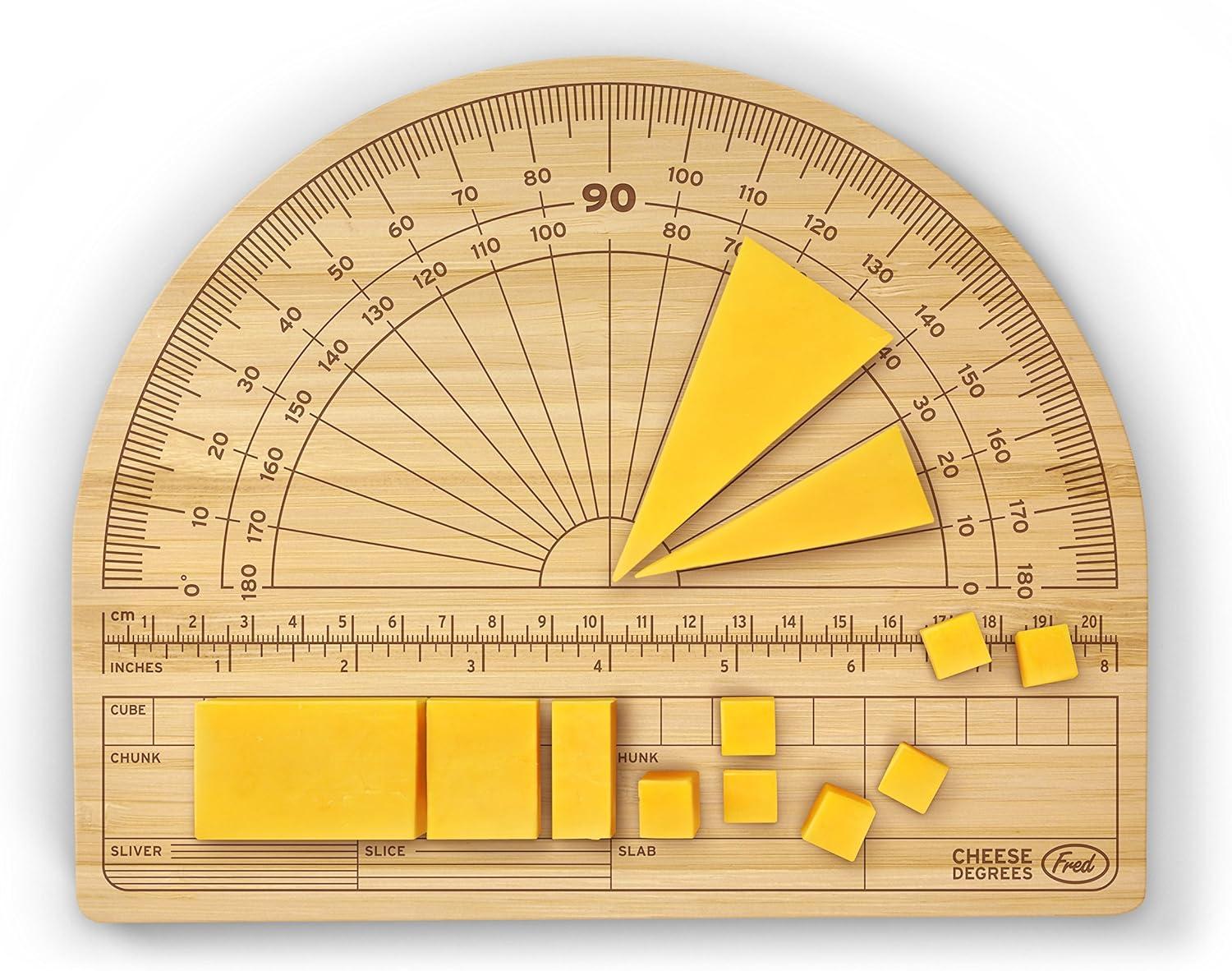 Medium Bamboo Rectangular Cheese Cutting Board with Measurements