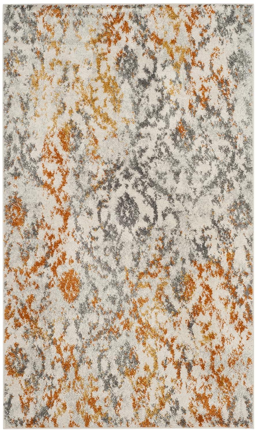 Madison MAD608 Power Loomed Accent Rug - Cream/Orange - 2'3"x4' - Safavieh.