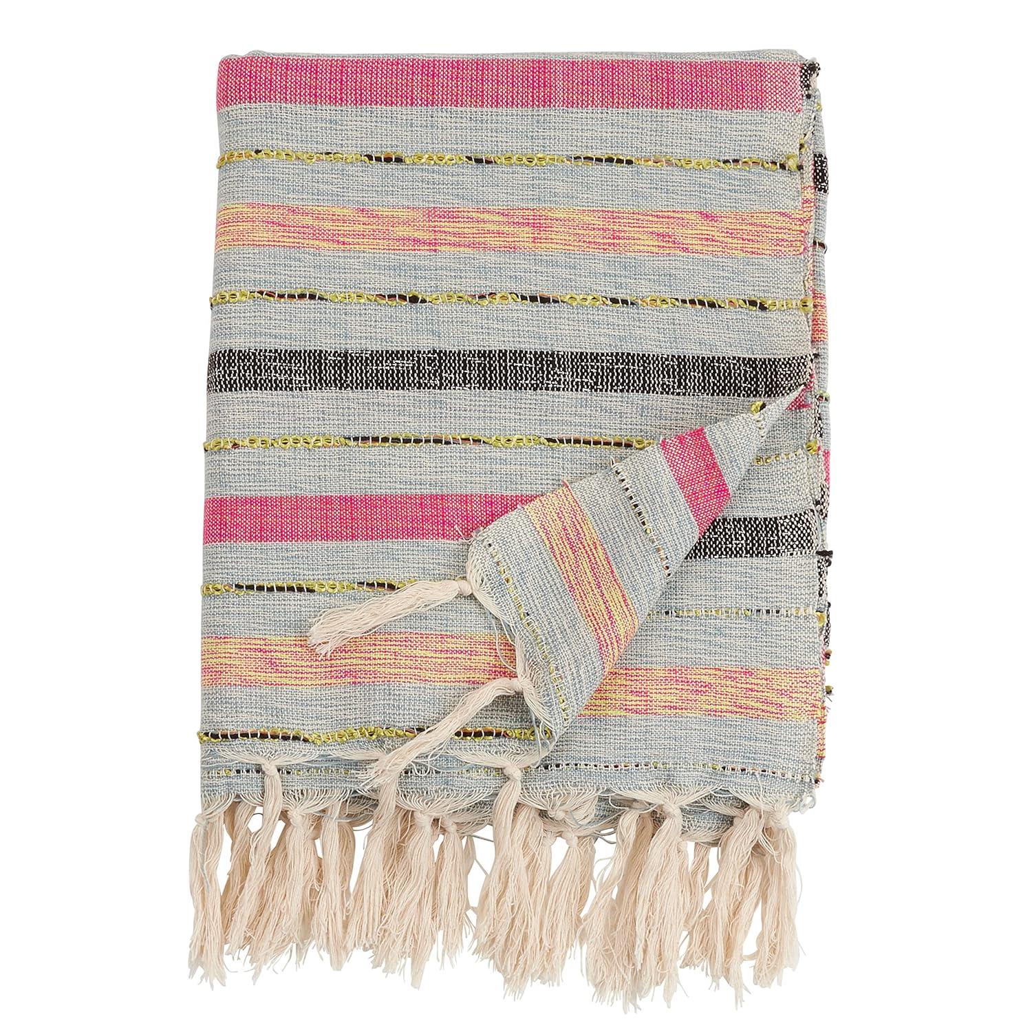 Saro Sevan Collection Hand Woven Throw Blanket
