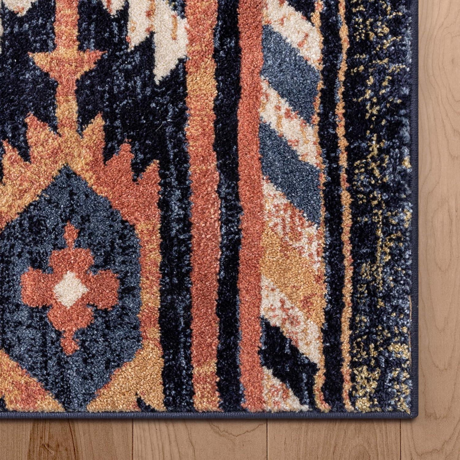 Lorelee Moroccan Southwestern Blue Beige Area Rug