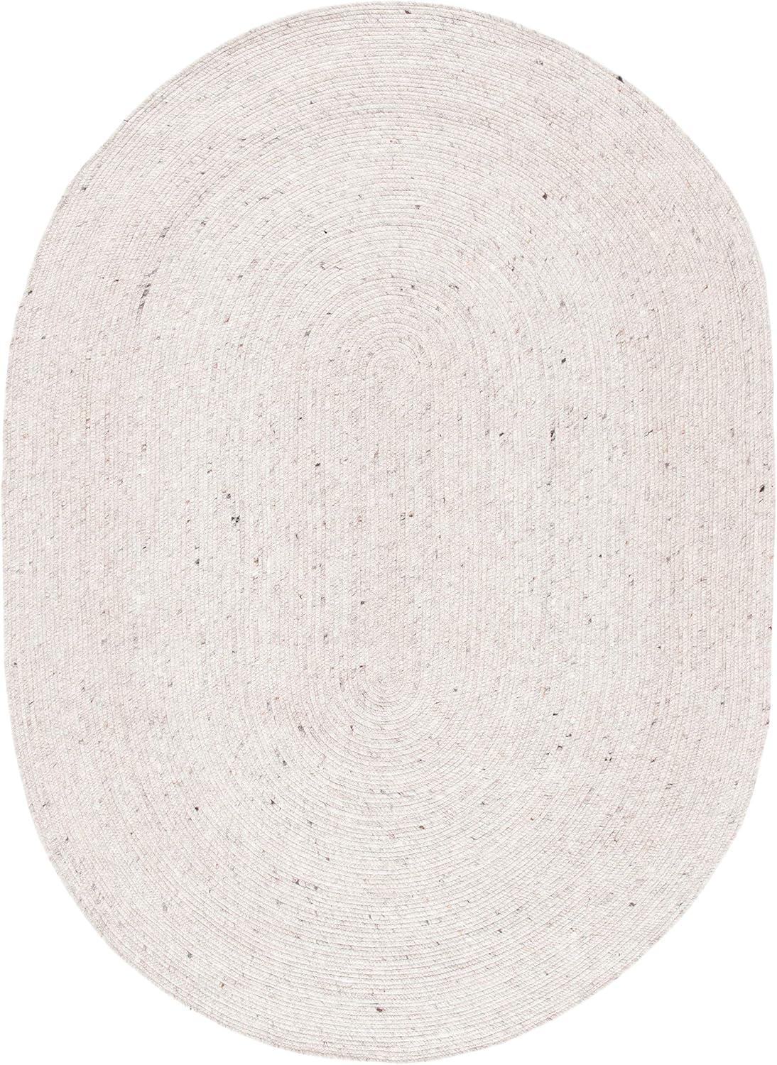 SAFAVIEH Braided Ronan Confetti Solid Area Rug, Beige, 5' x 7' Oval