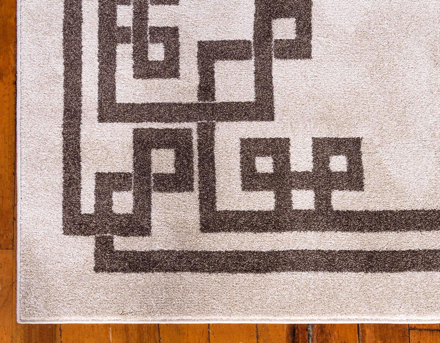 Athens Geometric Beige 7' 0 x 10' 0 Area Rug