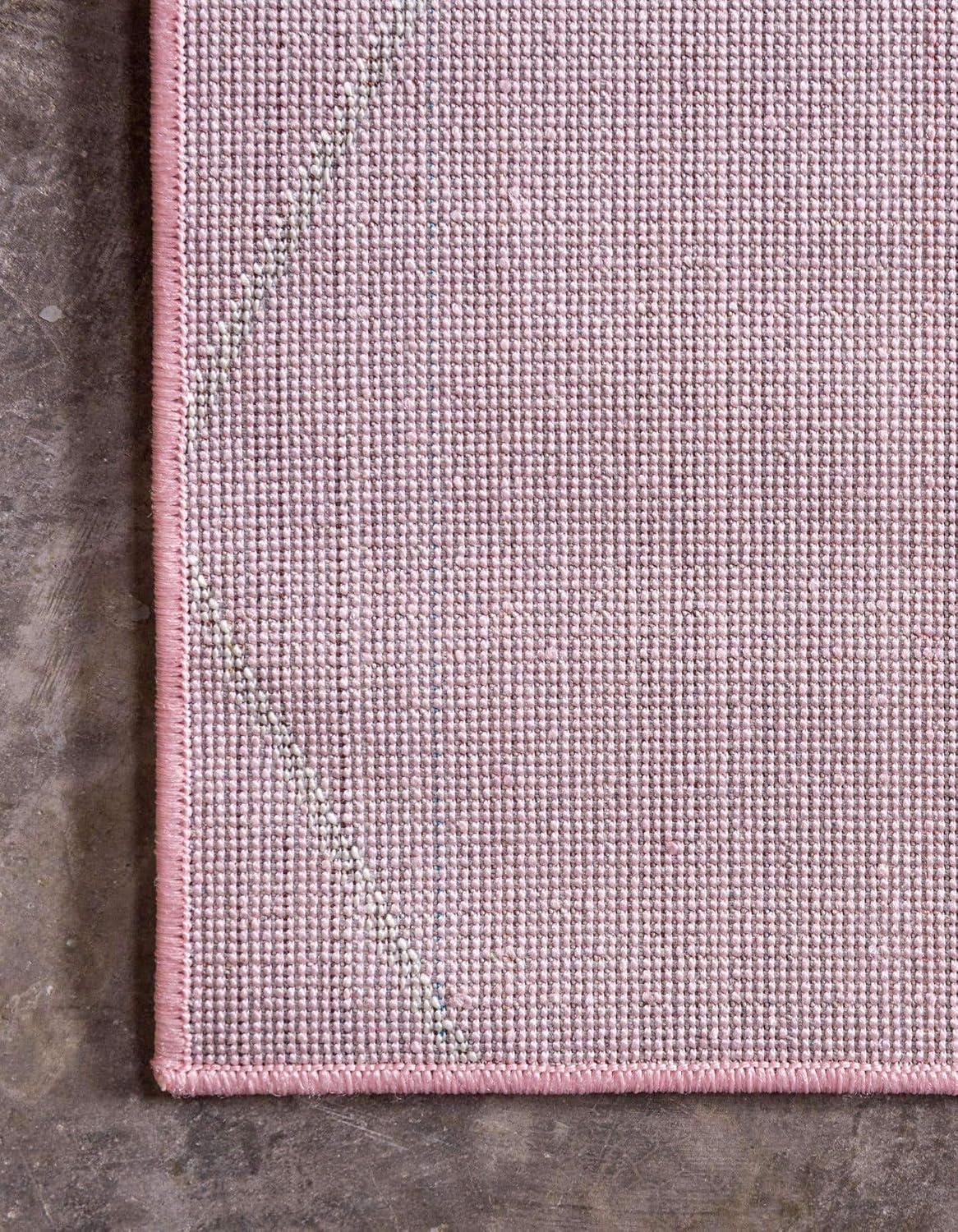 Unique Loom 7' 0 x 10' 0 Trellis Frieze Geometric Light Pink Area Rug