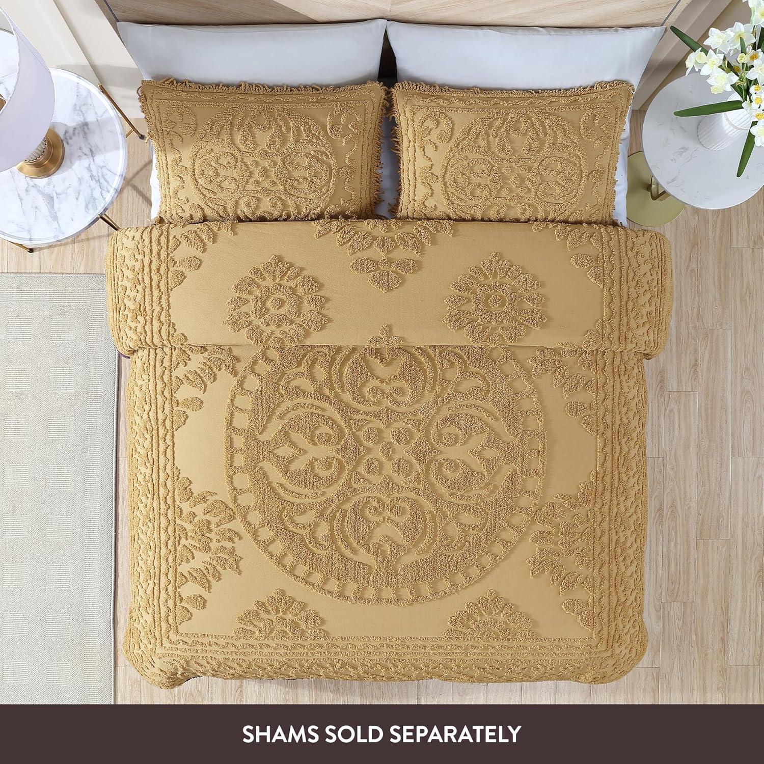 Beatrice Home Fashions Medallion Cotton Farmhouse / Country Quilt