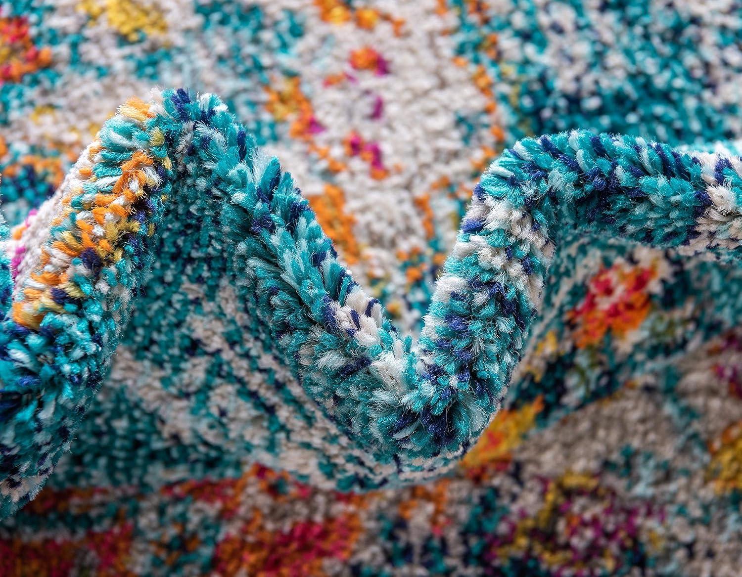 Unique Loom Penrose Collection Area Rug - Alexis (7' 10" x 10' Rectangle Blue/Gray)