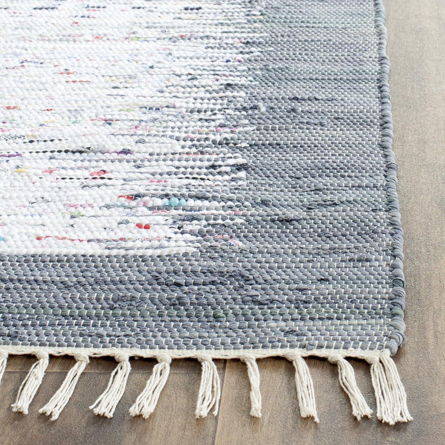 Coastal Charm Gray Hand-Woven Cotton Area Rug - 5' x 8'