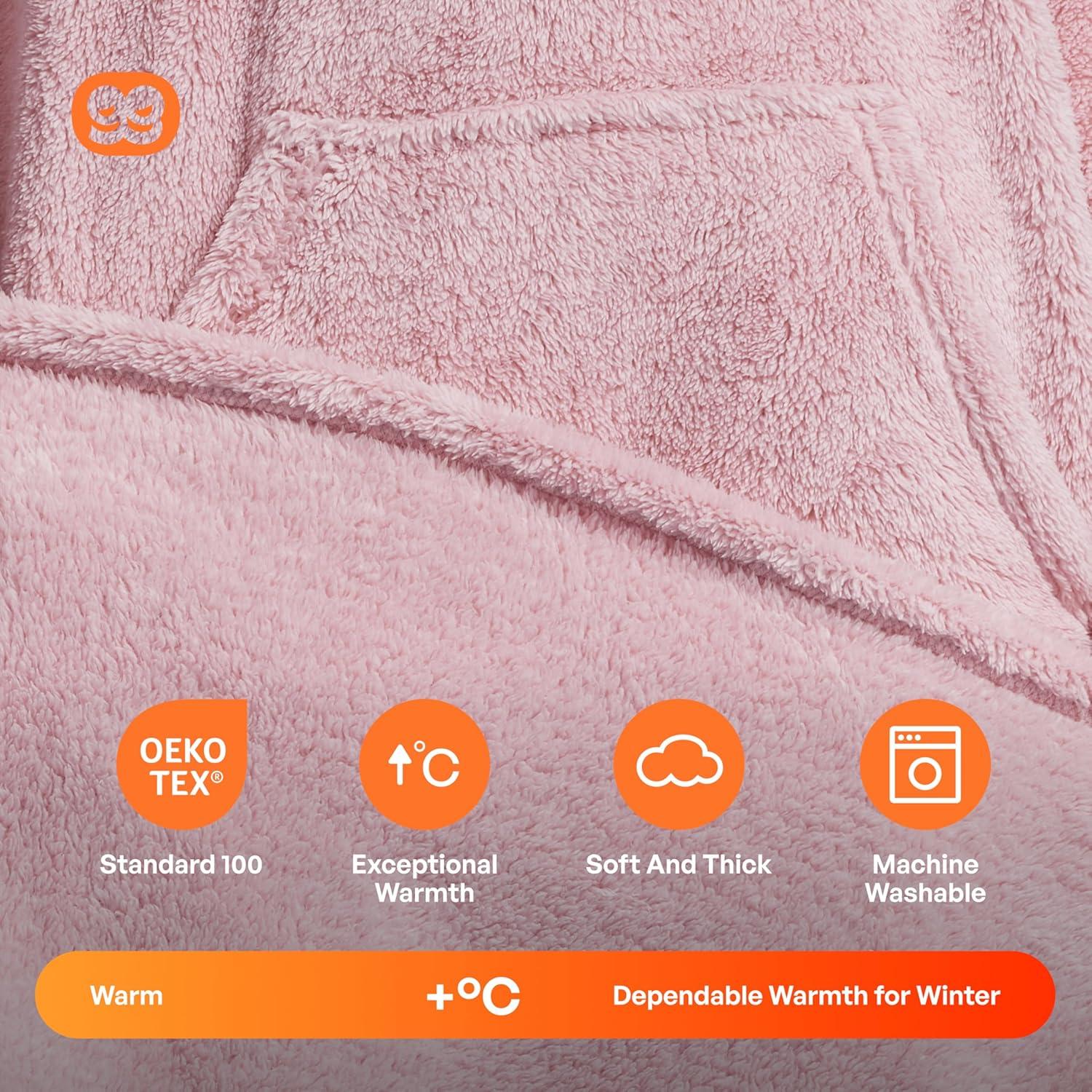 Bedsure Bedsure Wearable Blanket Hoodie Gifts For Women - Cozy Sherpa Hoodie Blanket For Adult Men, Warm Hooded Blanket Sweatshirt