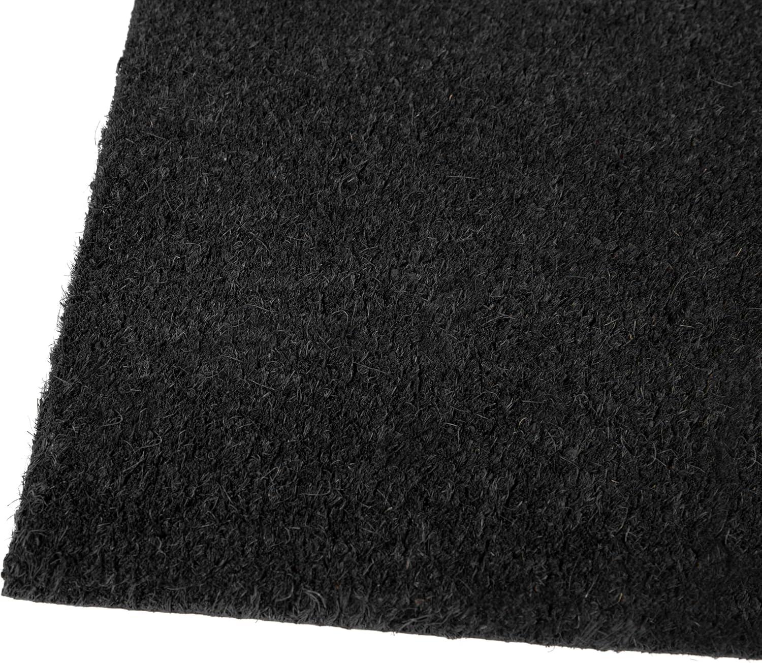 Flash Furniture Harbold 18" x 30" Indoor/Outdoor Solid Natural Coir Doormat with Non-Slip Backing in Black