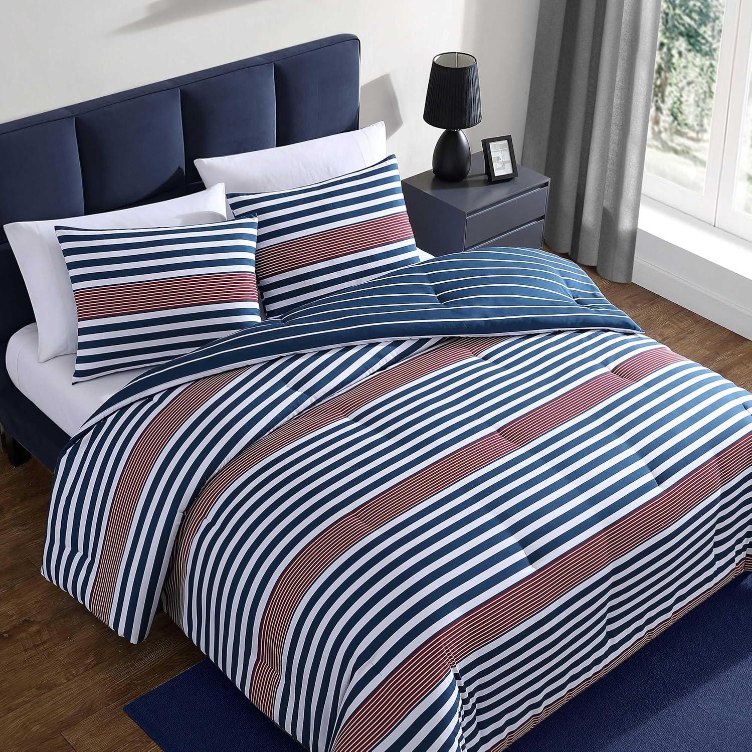 Nautica Kennedy Stripe Reversible Navy Comforter Set