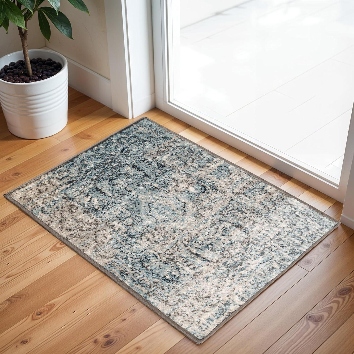 Superior Salford Medallion Indoor Area Rug, 8' x 10', Blue-Beige