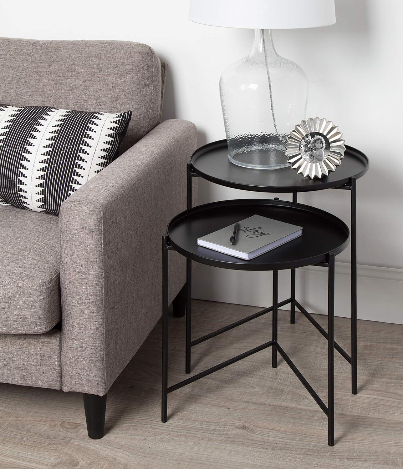 Kate and Laurel Ulani Round Metal Accent Table Set