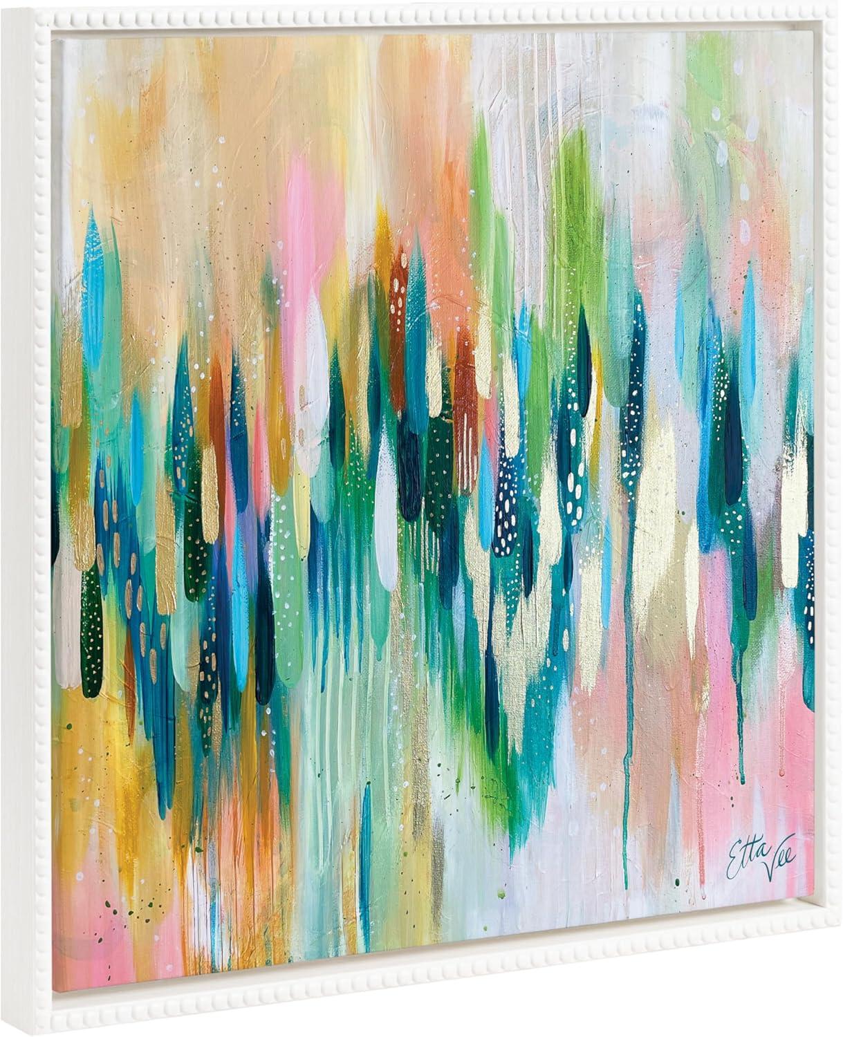 22"x22" Sylvie Beaded EV Brushstroke 155 Framed Canvas by EttaVee - Kate & Laurel All Things Decor