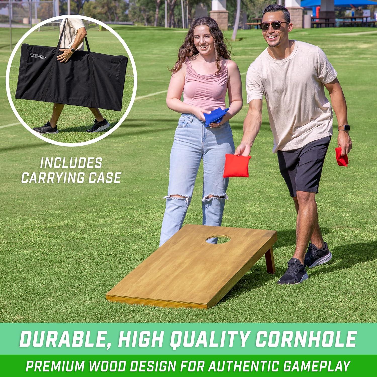 2' x 4' Solid Wood Cornhole Set with Carrying Case