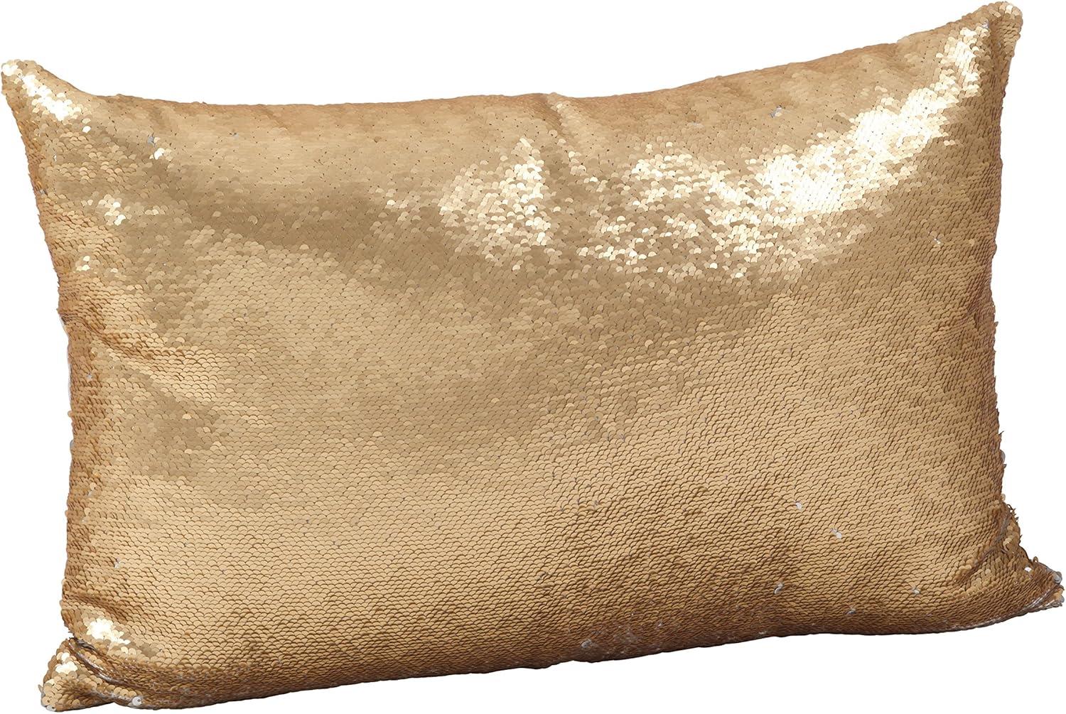 Saro Lifestyle Reversible Sequin Mermaid Poly Filled Throw Pillow