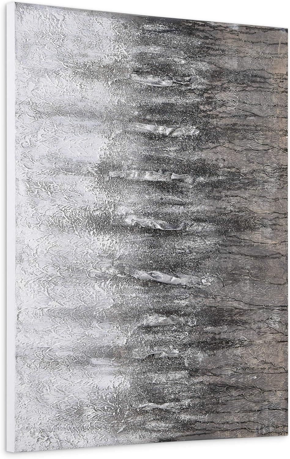Empire Art Direct Gray Frequency Textured Metallic Hand Painted Wall Art, 30" x 40" x 1.5", Ready to Hang