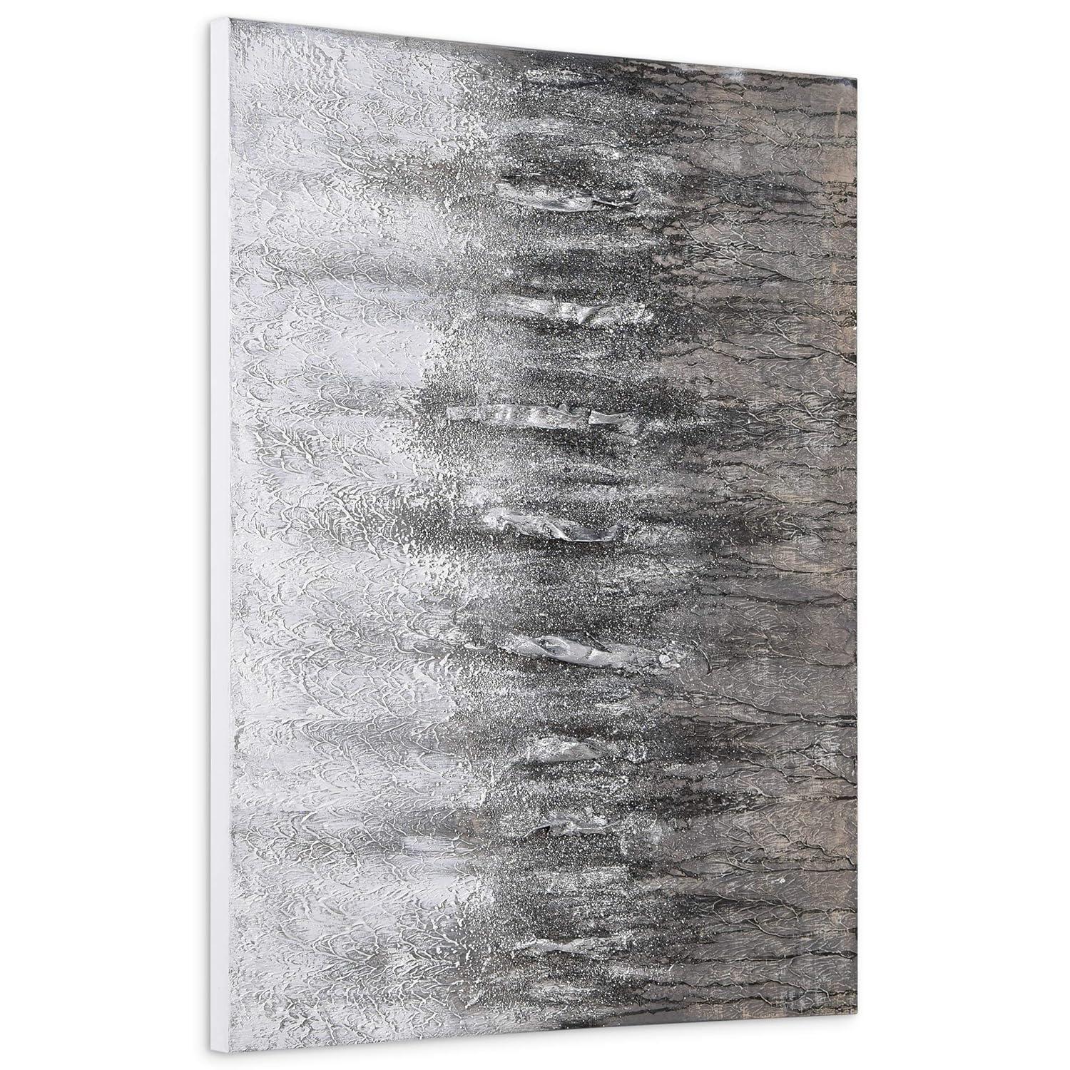 Empire Art Direct Gray Frequency Textured Metallic Hand Painted Wall Art, 30" x 40" x 1.5", Ready to Hang