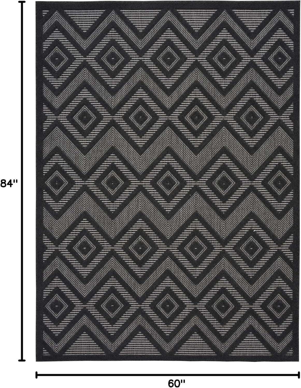 Nourison Versatile Solid Diamond Indoor Outdoor Flatweave Area Rug