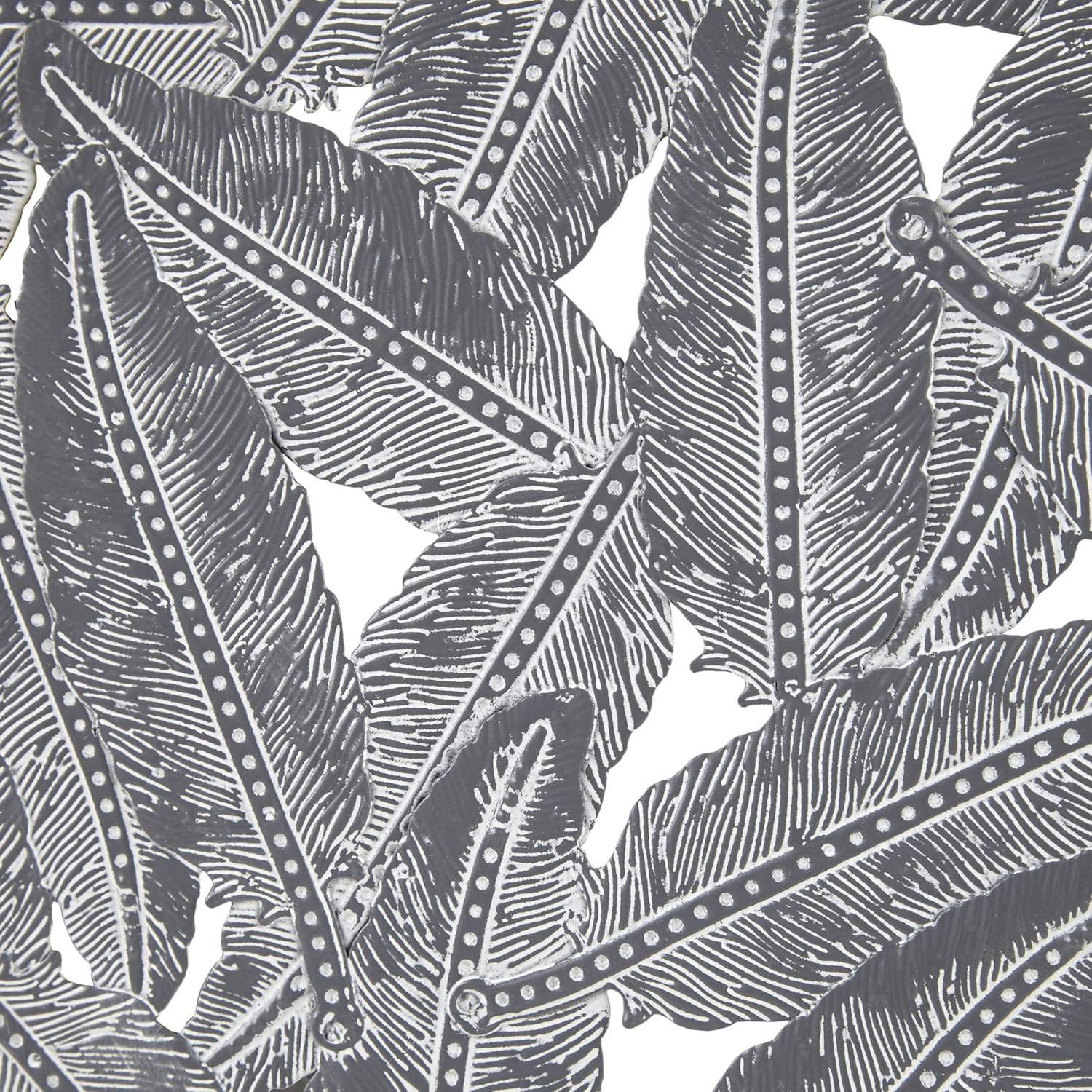 Dakota Fields Textured Feather 3-Piece Metal Disc Wall Decor Set