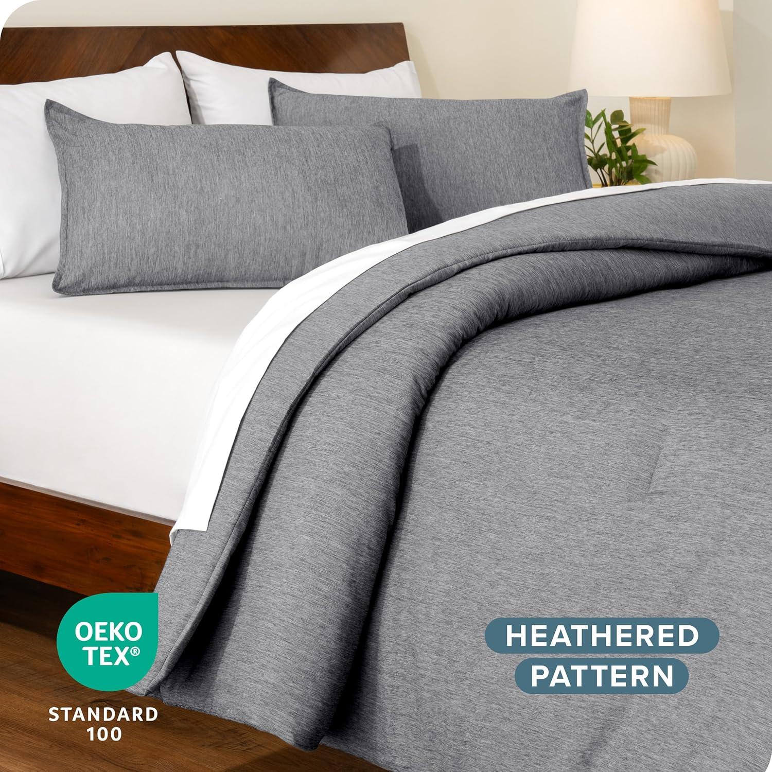 Bare Home Bare Home Heathered Comforter Set - Ultra-Soft - Goose Down Alternative - All Season Warmth