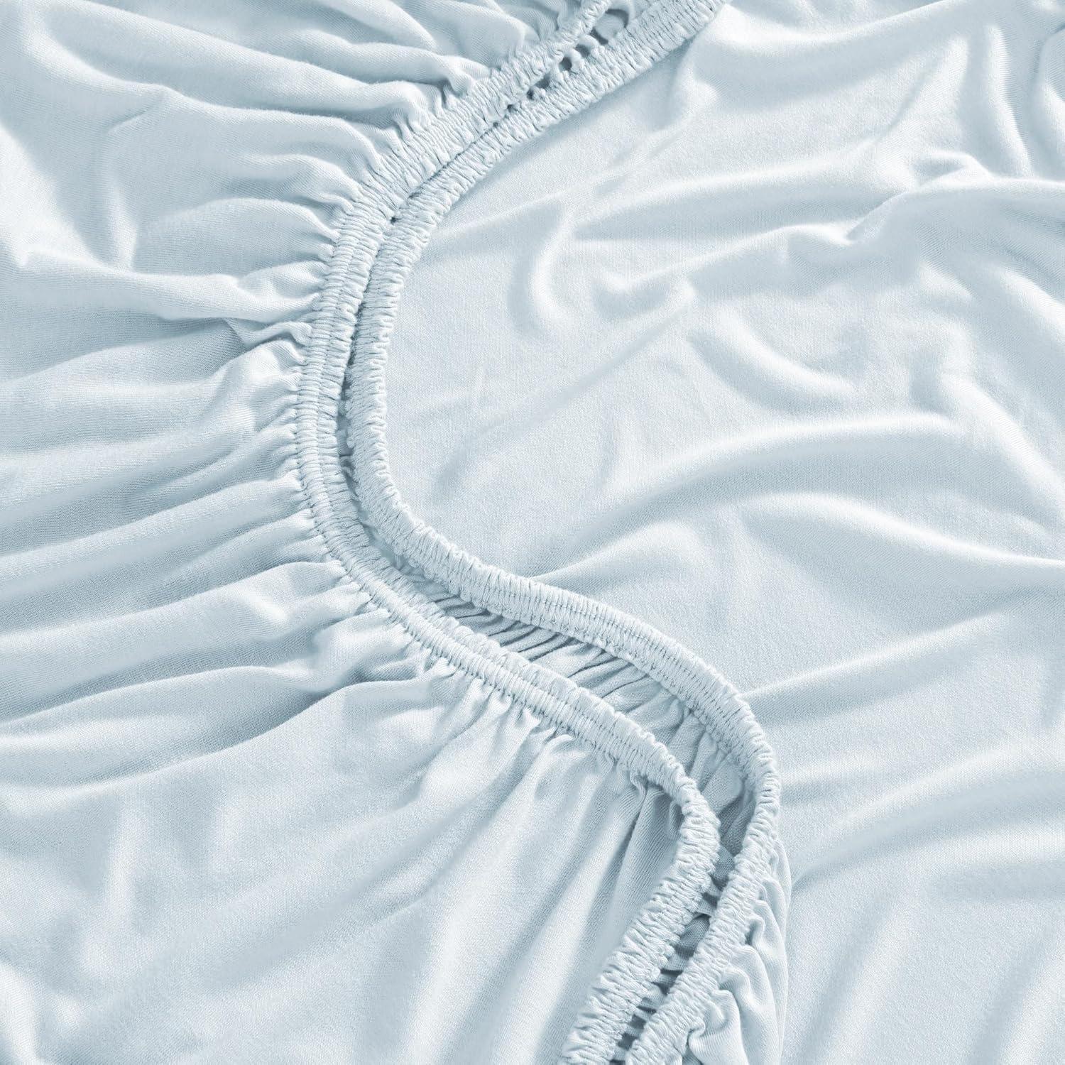 Light Blue Full Jersey Knit TENCEL Modal Sheet Set