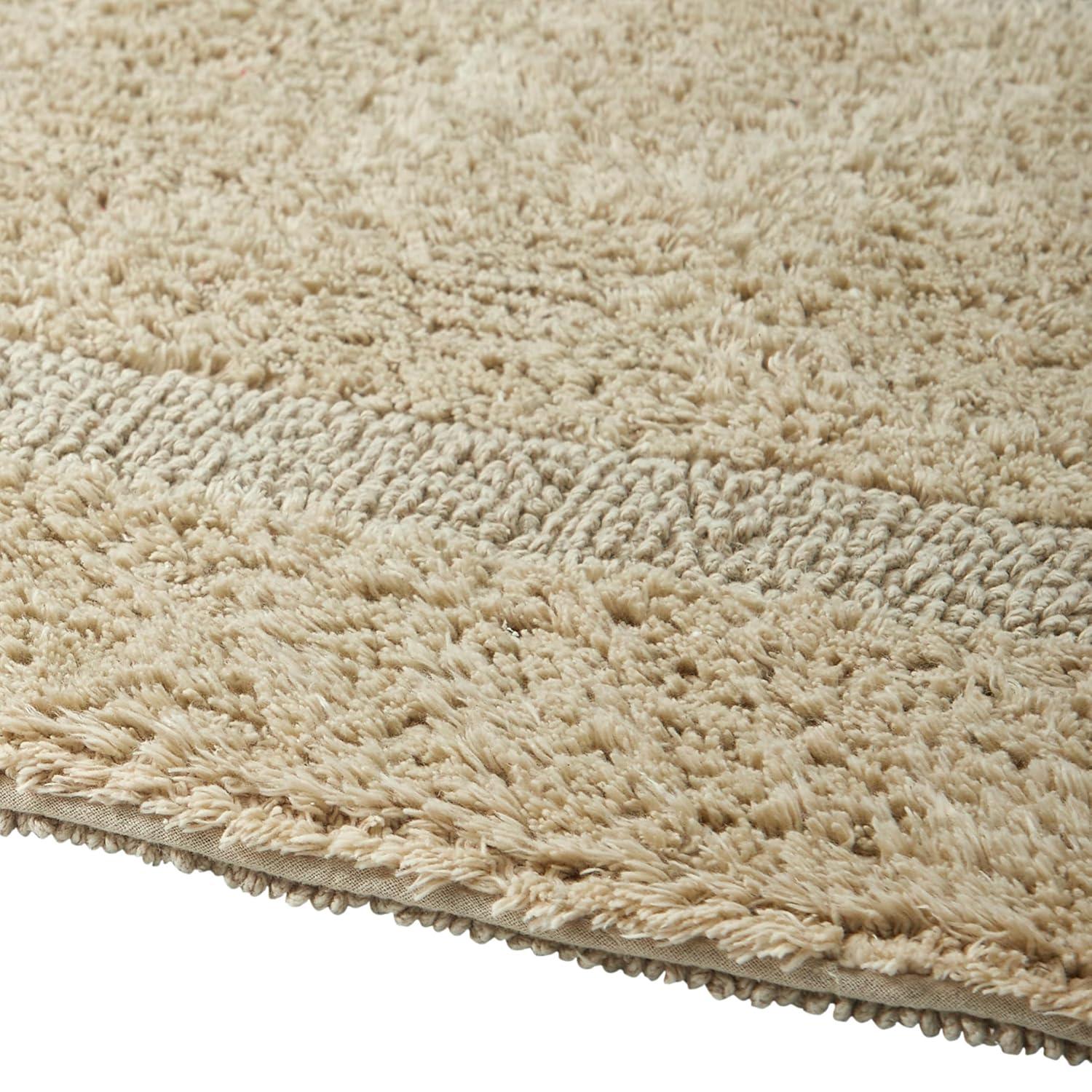 Better Trends Lux 100% Cotton Tufted Solid Reversible Bath Rug 24" x 40" Rectangle - Sand