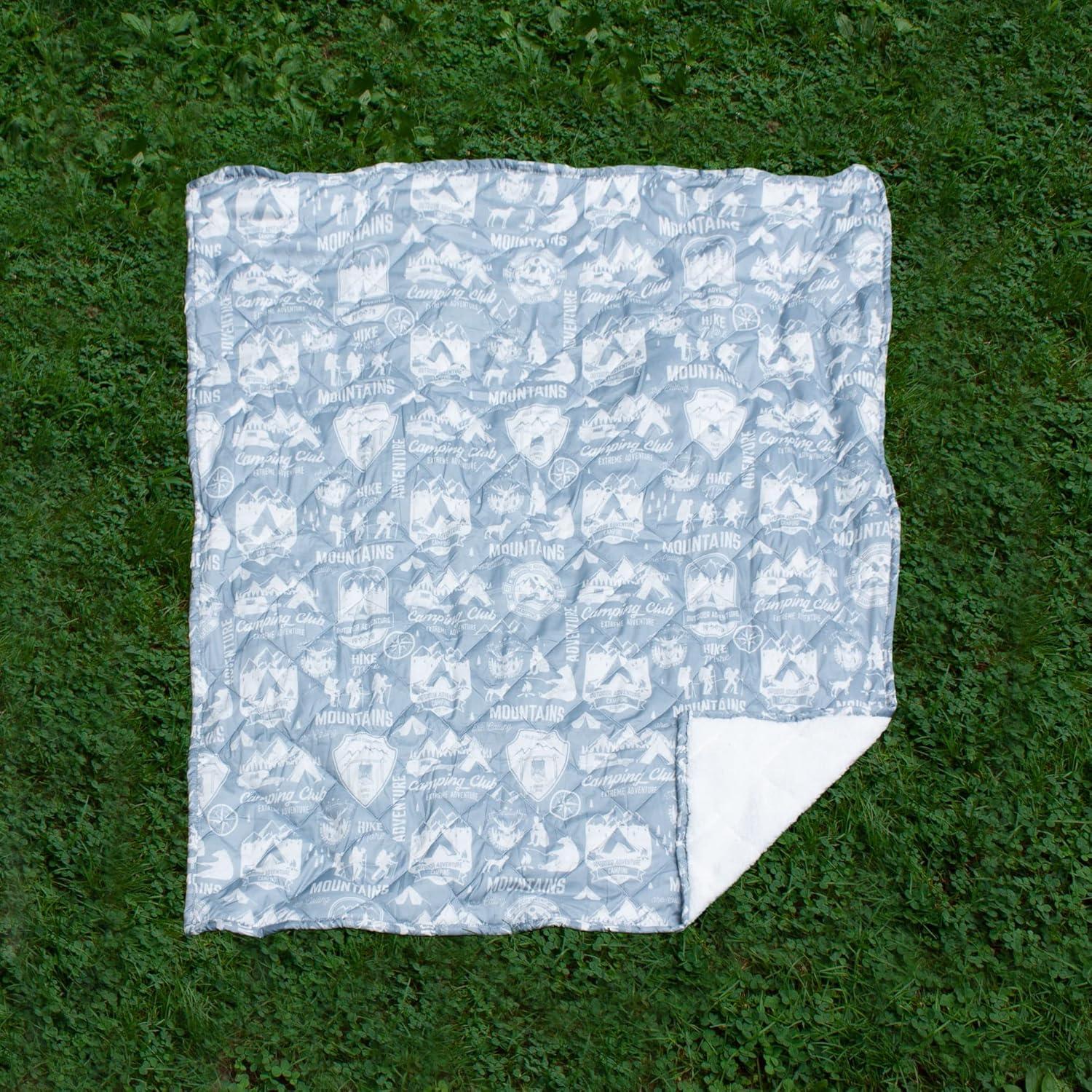 Coleman Coleman Reversible Water Resistant Nylon and Sherpa Diamond Quilted Indoor/Outdoor Throw/Picnic Blanket