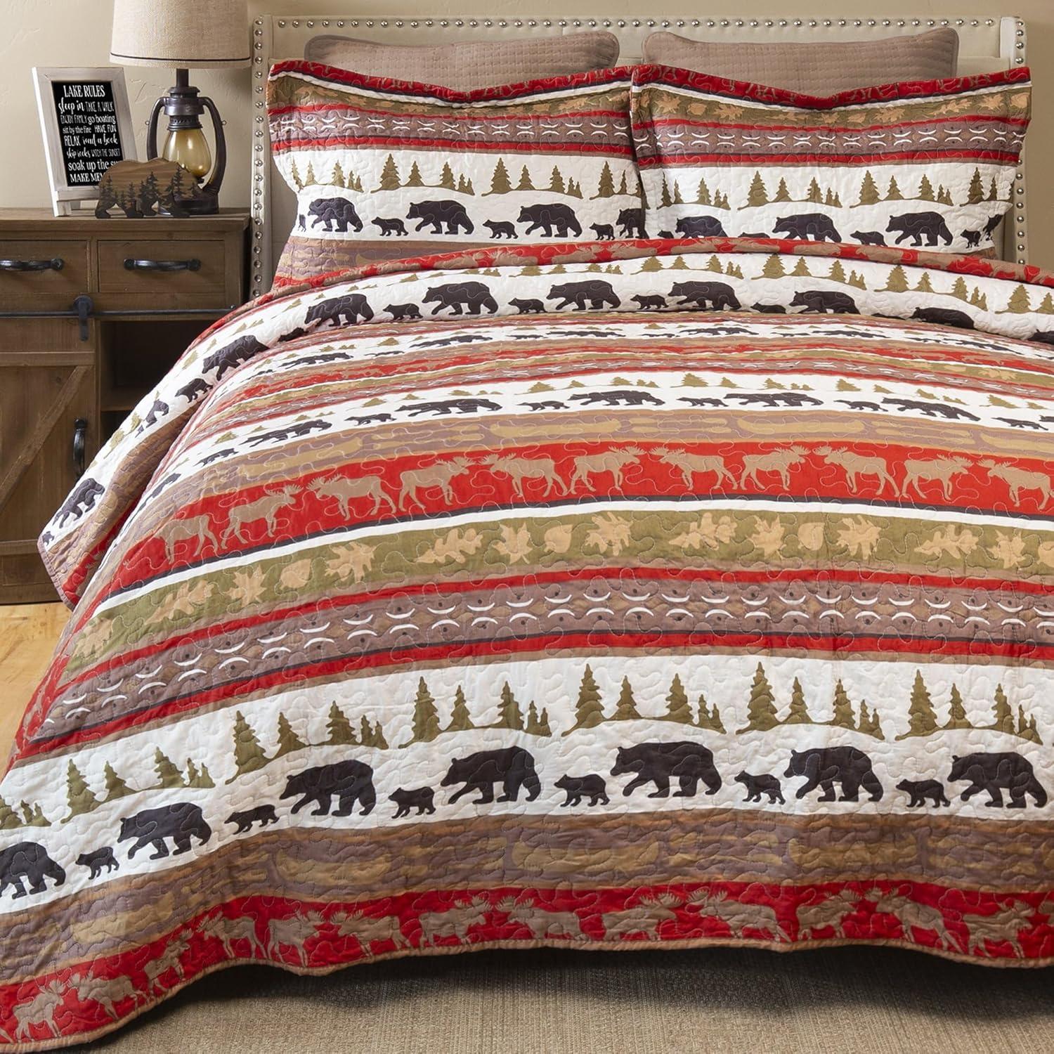 Cabin & Lodge Stripe Quilt Set