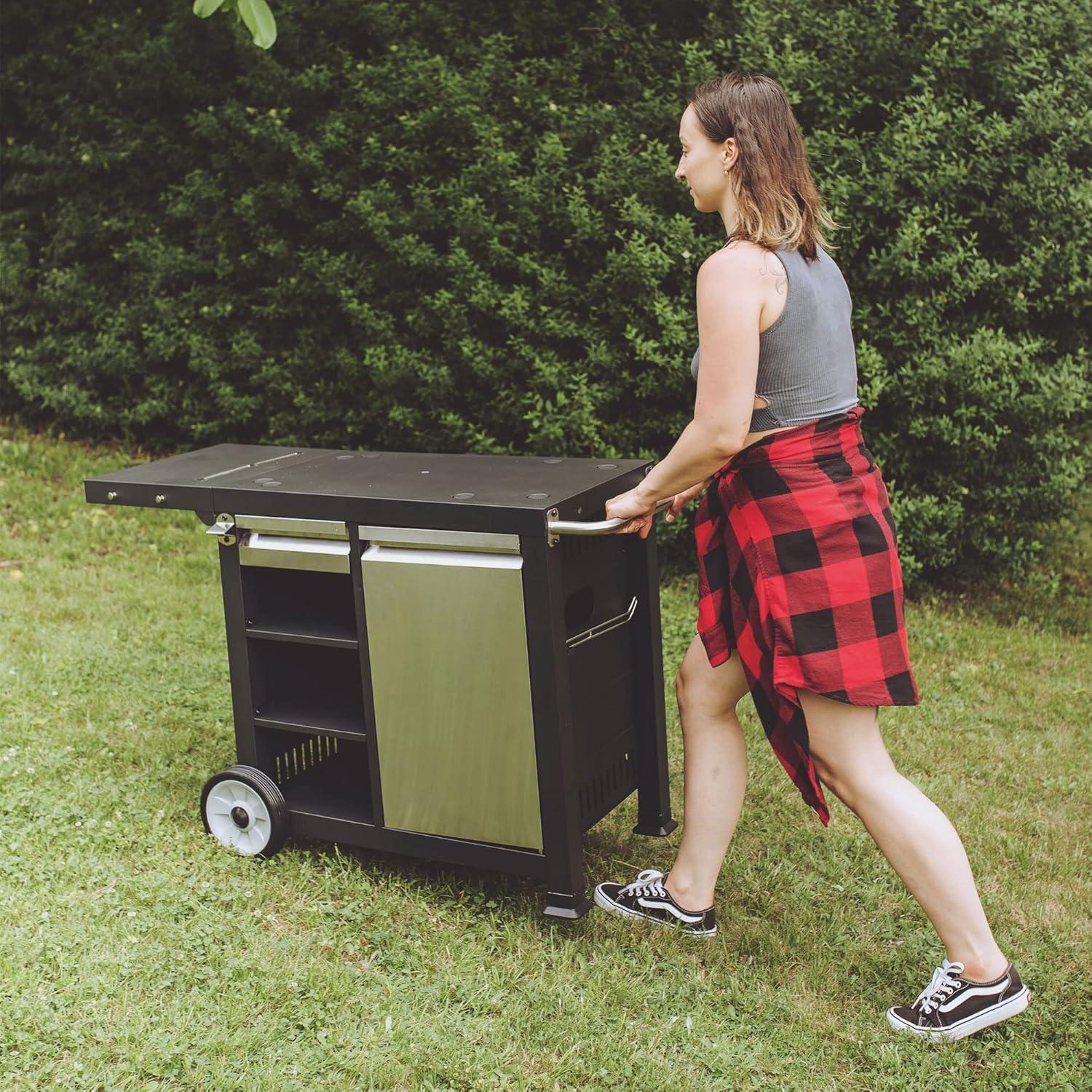 Razor Universal Rolling Prep Cart for Portable Outdoor Griddle and Grills